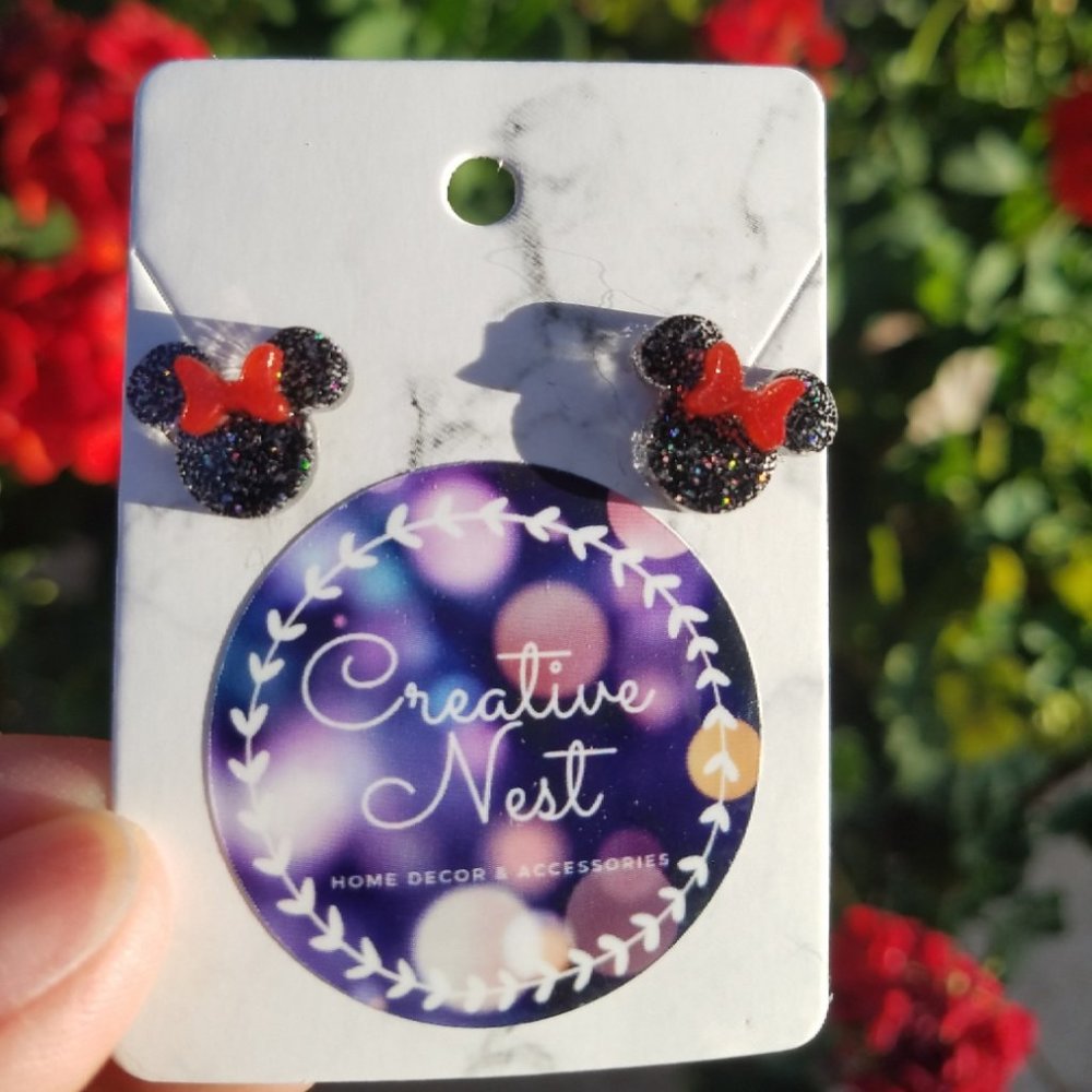Minnie Earrings with Red Bow